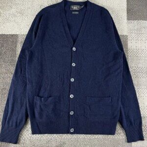RRL Double RL Men's‎ Knit Cashmere Cardigan V-Neck Sweater Navy Blue Medium